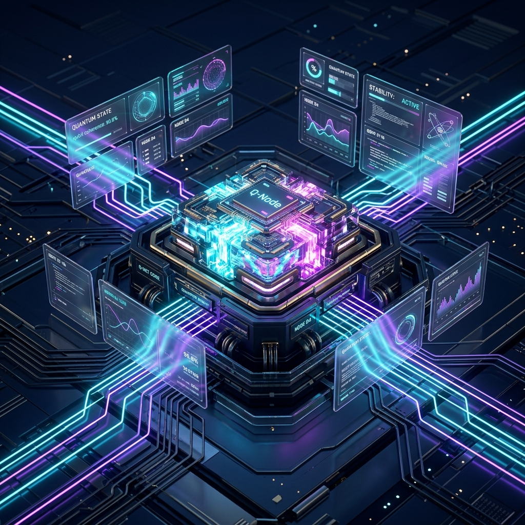 Quantum network processor visual background